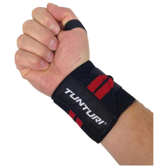 Tunturi Wrist Wraps Red, Pair
